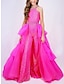 cheap Flower Girl Dresses-Jumpsuits Sweep / Brush Train Flower Girl Dress Wedding Party Girls Cute Prom Dress Organza with Beading Glitter &amp; Sparkle Fit 3-16 Years