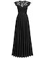 Χαμηλού Κόστους Πάρτι Φορέματα-Γυναικεία Μαύρο φόρεμα Φόρεμα Φόρεμα χορού Δαντέλα Κουρελού Στρογγυλή Ψηλή Λαιμόκοψη Κοντομάνικο Χριστούγεννα Γενέθλια Μαύρο Κρασί Άνοιξη Χειμώνας