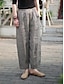 cheap Wide Leg &amp; High Waisted-Women&#039;s Wide Leg Pants Trousers Linen Cotton Blend High Waist Full Length Black Fall