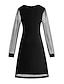 Χαμηλού Κόστους Πάρτι Φορέματα-Γυναικεία Μαύρο φόρεμα Φόρεμα για πάρτυ Πούλιες Δίχτυ Λαιμόκοψη V Μακρυμάνικο Μίνι φόρεμα Κομψό Λάμψη Επίσημο Μαύρο Άνοιξη