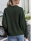 abordables Pulls-Pull femme ras du cou en tricot côtelé  manches longues  couleur unie noir  blanc ou vert kaki  taille S  M ou L