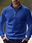 Недорогие мужской пуловер-свитер-Муж. Вязаная ткань Пуловер Свитер Вязаный свитер Джемпер Рельефный узор Вязать Обычный Половина почтового индекса Облегающий крой Полотняное плетение Воротник-стойка