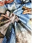 abordables Robes à motifs-Femme Robe Trapèze Feuille Imprimer Col Ras du Cou robe longue du quotidien Rendez-vous manche longue Automne Hiver