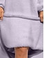 preiswerte Damen Nachthemden und Sleepshirts-Damen Loungewear Nachthemd Kleid reine Farbe lässig bequem weich zu Hause täglich ausgehen Korallenfleece Korallensamt warmer Kapuzenpullover lange Ärmel Herbst Winter Home Outfits