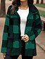 Χαμηλού Κόστους σακάκια sherpa-Γυναικεία Μπουφάν fleece Διατηρείτε Ζεστό Αναπνέει Δρόμος Καθημερινά Ρούχα Διακοπές Εξόδου Κουμπί Τσέπη Μονόπετο Απορρίπτω Χνουδωτό Καθημερινό Στυλ δρόμου Καρό Κανονικό Εξωτερικά ενδύματα Μακρυμάνικο