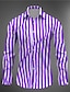 cheap Men&#039;s Graphic Shirts-Stripe Casual Men&#039;s Shirt Daily Wear Going out Fall &amp; Winter Turndown Long Sleeve Red, Blue, Purple S, M, L 4-Way Stretch Fabric Shirt