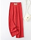 preiswerte Anzughosen für Damen-Damen Anzughosen Breites Bein Hoher Taillenbund In voller Länge Rot orange Herbst