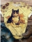 preiswerte T-Shirts für Damen-Damen T Shirt Katze Täglich Wochenende Bedruckt Schwarz Kurzarm Modisch Rundhalsausschnitt Sommer