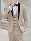 זול חליפות טוקסידו-שחור אדום אפור כהה חליפות נשף גברים טקס מסיבת חתונה טוקסידו צווארון צעיף 3 חלקים צבע אחיד בהתאמה סטנדרטית עם כפתור אחד עם חזה אחד 2024