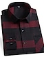 cheap Flannel Shirts-Men&#039;s Light Yellow Black Red Long Sleeve Plaid / Striped / Chevron / Round Turndown All Seasons Quinceañera &amp; Sweet Sixteen Corporate Clothing Clothing Apparel Buckle