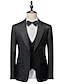 cheap Suits-Black Yellow Red Men&#039;s Party Prom Suits Patterned 3 Piece Sparkle Standard Fit Single Breasted One-button 2024