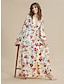 cheap Print Dresses-Women&#039;s Chiffon Casual Dress A Line Dress Floral Print Cowl Neck Long Dress Maxi Dress Stylish Boho Daily Date Long Sleeve Summer Spring