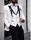 cheap Suits-Men&#039;s Wedding Party Suits Light Yellow White Solid Colored Tailored Fit 2 Piece Single Breasted One-button