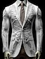 cheap Men&#039;s Print Blazers-Skull Business Abstract Men&#039;s Coat Blazer Work Wear to work Going out Fall &amp; Winter Turndown Long Sleeve Black White Navy Blue S M L Polyester Weaving Jacket