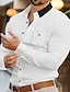 お買い得  メンズボタンアップシャツ-男性用 シャツ ボタンアップシャツ カジュアルシャツ ホワイト ワイン ネイビーブルー 長袖 幾何学模様 ラペル 日常 バケーション パッチワーク 衣類 ファッション カジュアル 快適