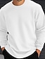 ieftine Tricouri casual pentru bărbați-Bărbați Tricou Tricou Waffle Knit Tee Top Tricou cu maneca lunga Simplu Stil Nautic Stradă Vacanță Manșon Lung Îmbrăcăminte Modă Designer De Bază