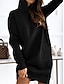 abordables robe printemps et automne-Robe sweat à capuche pour femme  mode active décontractée  Noël en plein air  couleur unie  ample  noir  bordeaux  bleu  XS à XL