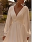 levne Svatební šaty-jednoduché svatební šaty svatební šaty košilka v řadové linii bez rukávů délka čaje šifon svatební šaty se záhyby jednobarevné 2024