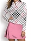 billige Designerkolleksjon-Dame POLO T-skjorte Rød Langermet Solbeskyttelse Topper Ruter Høst Vinter Dame golfantrekk Klær Antrekk Bruk klær