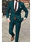 cheap Suits-Pink Red Sky Blue Men&#039;s Prom Suits Wedding Party Suits Solid Colored 2 Piece Tailored Fit Single Breasted Two-buttons 2024