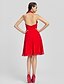 cheap Special Occasion Dresses-Sheath / Column Fit &amp; Flare Cute Dress Homecoming Cocktail Party Knee Length Sleeveless High Neck Chiffon with Ruffles Draping 2023