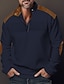 Χαμηλού Κόστους Ανδρικά μπλουζάκια casual-Ανδρικά Μπλουζάκι Μπλουζάκι μπλουζάκι Μακρυμάνικο πουκάμισο Συνδυασμός Χρωμάτων Όρθιος γιακάς Δρόμος Διακοπές Μακρυμάνικο Κουρελού Τρίμηνο φερμουάρ Ρούχα Μοντέρνα Υψηλής Ποιότητας Βασικό