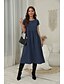 economico disegnare abiti in cotone e lino-Per donna Verde militare Nero Bianco Estate Primavera Abito Midi Abiti in cotone e lino Vestito Casual Abito estivo in cotone Essenziale Classico Casual All&#039;aperto Quotidiano Vestibilità comoda