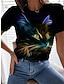 preiswerte T-Shirts für Damen-Damen T Shirt Katze Täglich Wochenende Bedruckt Schwarz Kurzarm Modisch Rundhalsausschnitt Sommer