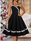 זול שמלות פשוטות-בגדי ריקוד נשים שמלה משוחררת שמלת מידי כותנה Ruched גב חשוף יומי חופשה וינטאג&#039; אופנתי כתפיה אחת ללא שרוולים שחור יין פוקסיה צבע