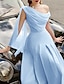 Χαμηλού Κόστους Κοκτέιλ Φορέματα-νυφικό φόρεμα καλεσμένων σε γραμμή ημι-επίσημο κομψό φόρεμα τσαγιού αμάνικο σιφόν με λαιμόκοψη με ρουχαλό 2024