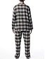 preiswerte Pyjamas-Herren Hausanzug Schlafanzüge Schlafanzug Set Pyjama-Oberteil und Hose 2 Stück Plaid Stilvoll Brautkleider schlicht Komfort Heim Täglich Bett Baumwollmischung Komfort Weich Kargen Langarm Hemd Hose