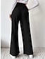 abordables jambe large et taille haute-Femme Ample Pantalon Polyester Taille haute Toute la longueur Gris clair Automne