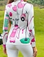 olcso Női golfruházat-Női POLO trikó Fehér Égszínkék Hosszú ujj Napvédő Felsők Ősz Tél Női golffelszerelések ruhák ruhák, ruházat