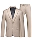 levne Obleky-khaki pánské svatební obleky 3dílné větší velikosti s proužkovaným oblekem na míru, jednořadé, dvouknoflíčkové 2024