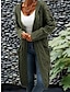 cheap Cardigans-Women&#039;s Cardigan Hooded Cable Knit Polyester Pocket Knitted Fall Winter Regular Outdoor Daily Going out Fashion Streetwear Casual Long Sleeve Solid Color Wine Army Green Purple S M L