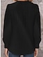 رخيصةأون ملابس علوية أساسية للنساء-نسائي قميص كم فانوس بلوزة سهل أزرار فضفاض يوميا أساسي كم طويل V رقبة أسود خريف &amp; شتاء