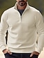 Недорогие мужской пуловер-свитер-Муж. Вязаная ткань Пуловер Свитер Вязаный свитер Джемпер Рельефный узор Вязать Обычный Половина почтового индекса Облегающий крой Полотняное плетение Воротник-стойка