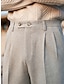 cheap Dress Pants-Men&#039;s Dress Pants Trousers Pleated Pants Suit Pants Tweed Pants Button Front Pocket Straight Leg Plain Comfort Warm Business Daily Holiday Fashion Chic &amp; Modern Khaki Dark Gray