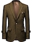 abordables Blazer et Veste-veste blazer à chevrons en tweed pour homme vintage grande taille coupe ajustée régulière simple boutonnage deux boutons vert armée gris bleu noir blanc bordeaux 2024