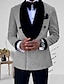 זול חליפות-כסוף שחור מאובק ורד חליפות נשף לגברים חליפות נוצצות בצבע אחיד 2 חלקים בהתאמה אישית בהתאמה אישית עם כפתור אחד 2024