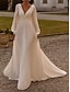 Χαμηλού Κόστους Νυφικά Φορέματα-απλά νυφικά νυφικά σε γραμμή καμισόλ αμάνικα νυφικά σιφόν μήκους τσαγιού με πιέτες μονόχρωμο 2024