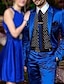 baratos Fatos-Ternos de festa de casamento masculinos azul royal, cor sólida, 2 peças, sob medida, com um botão, 2024