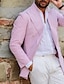 cheap Blazer&amp;Jacket-Men&#039;s Seersucker Blazer Spring &amp; Summer Jacket Fashion Office Blazer Jacket Pinstripe Blazer Regular Plus Size Pink 2024