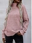 abordables Pulls-Pull femme col roulé tricot côtelé acrylique oversize hiver automne quotidien décontracté noir blanc rose