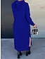 tanie proste sukienki-Damskie Sukienka z kapturem Długa sukienka sukienka maxi Rozcięcie Codzienny Urlop Aktywny Moda Kaptur Długi rękaw Czarny Wino Niebieski Kolor