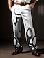 abordables pantalon habillé imprimé en 3D pour homme-Flamme Entreprise Décontractées Homme Impression 3D pantalon de costume Pantalon Extérieur Plein Air Travail Polyester Vin Noir Blanche S M L Taille haute Élasticité Pantalon