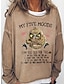 cheap Women&#039;s Hoodies &amp; Sweatshirts-Women&#039;s Oversized Sweatshirt Pullover Graphic Letter Casual Sports Print Pink Blue Khaki Active Sportswear Funny Round Neck Long Sleeve Top Micro-elastic Fall &amp; Winter