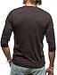 Χαμηλού Κόστους Casual Tee Henley-Ανδρικά Μπλουζάκι με κουμπί Μπλουζάκι Πουκάμισο Henley Μπλουζάκι μπλουζάκι Μακρυμάνικο Χένλι Άνοιξη &amp; Χειμώνας Σκέτο Μοντέρνα Υψηλής Ποιότητας Βασικό Διακοπές Δρόμος Εξόδου Καφέ