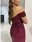 cheap Prom Dresses-Mermaid / Trumpet Prom Dresses Sparkle Dress Formal Evening Party Sweep / Brush Train Sleeveless Cowl Neck Sequined with Ruched Sequin Slit 2024