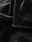 Недорогие Элегантный бархат-Жен. Черное платье Бархатное платье Платье с пайетками Бархат Пайетки Блестящие V-образный вырез Длинный рукав Мини-платье Рождество Черный Красный Зима